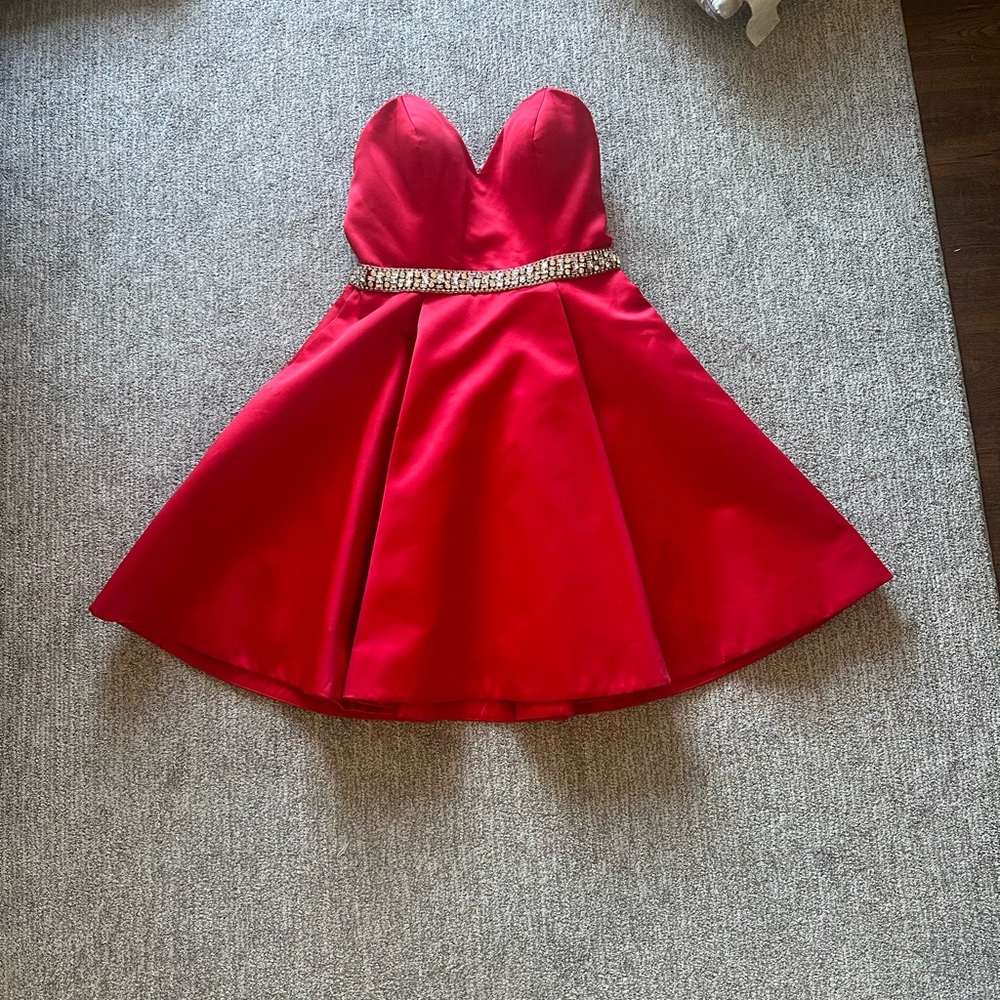 Jovani sweet heart neckline Red Dress